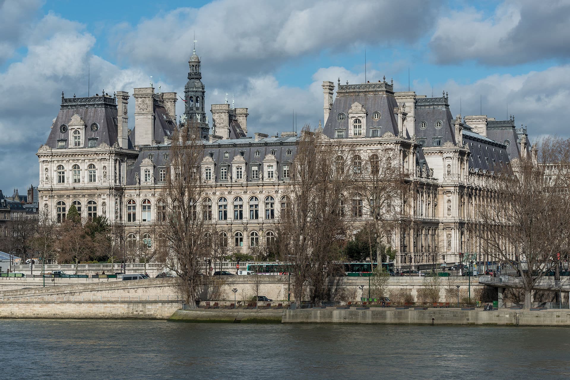 Hôtel de Ville de Paris — monument à Paris (4e), Paris, vue de nuit, classé mh