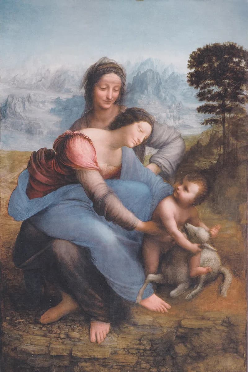 La Vierge, l'Enfant Jésus et sainte Anne — Référence au tableau du Clos Lucé