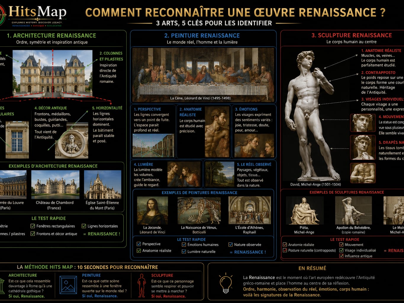 Reconnaître une oeuvre Renaissance ? Guide pour l'Architecture, la Peinture, la Sculpture