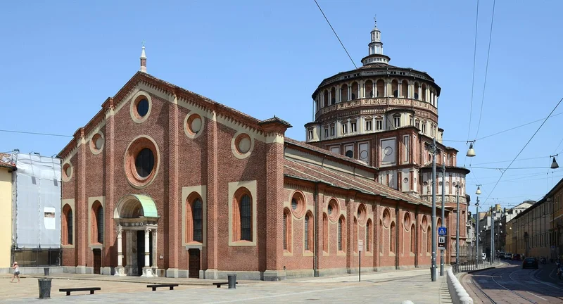 Façade de Santa Maria delle Grazie à Milan