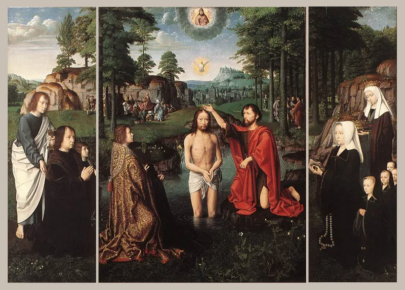 Le Baptême du Christ (triptyque Jean des Trompes)