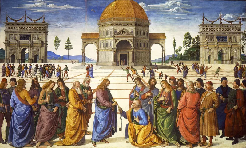 La Remise des clés à saint Pierre (Consegna delle chiavi), Pietro Perugino