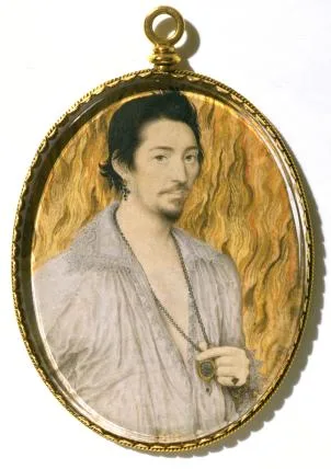 Jeune homme inconnu sur fond de flammes