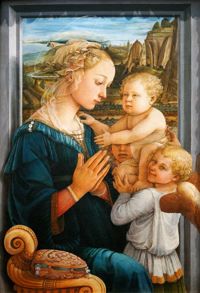 La Vierge à l'Enfant et deux anges (Madonna col Bambino e due angeli), Filippo Lippi