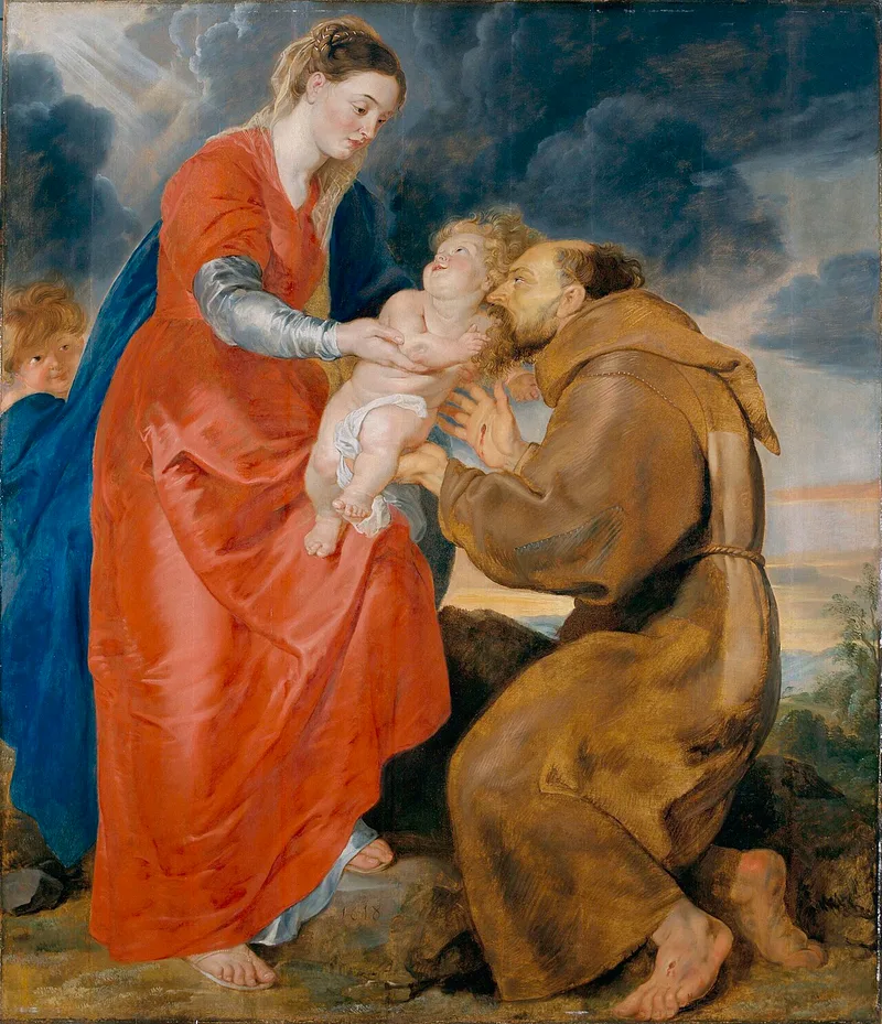 La Vierge présente l'Enfant Jésus à saint François d'Assise