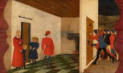 Deuxième panneau de la prédelle du Miracle de l'hostie profanée d'Uccello.