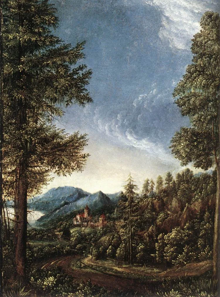 Paysage du Danube avec le château de Wörth (près de Ratisbonne)