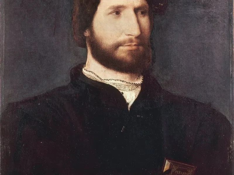 Portrait d'homme tenant un Pétrarque