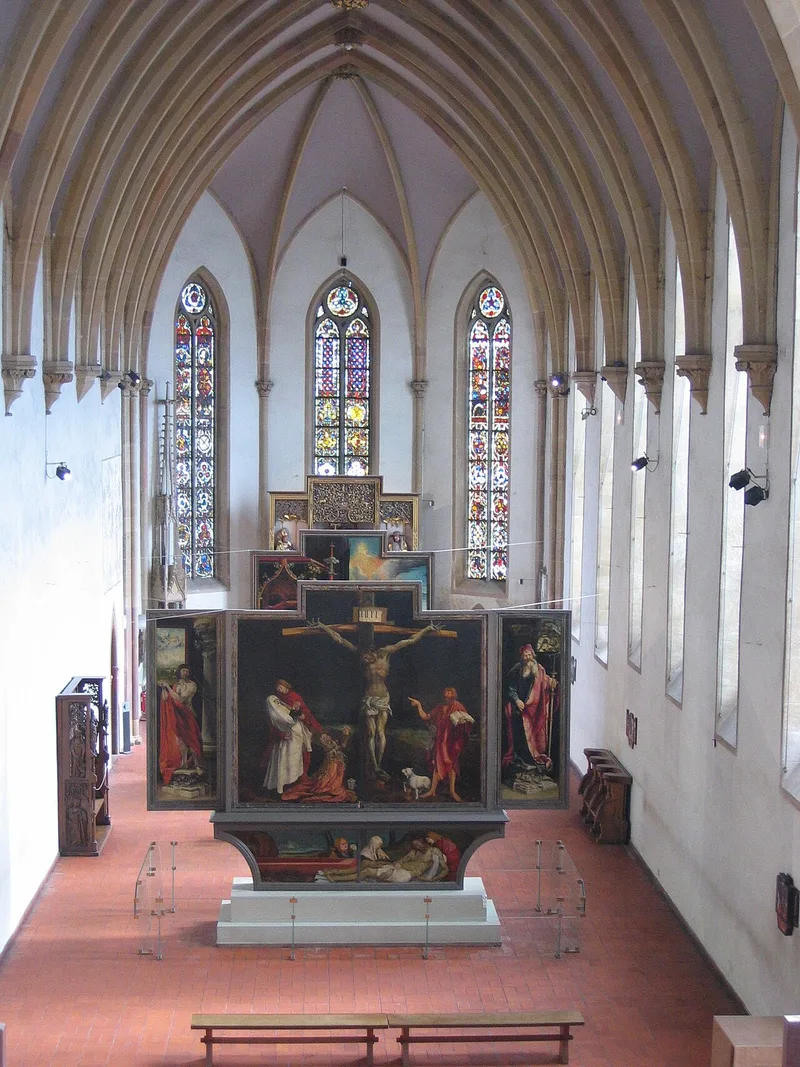 Retable d'Issenheim — La Visite de saint Antoine à saint Paul ermite (deuxième ouverture, volet gauche)