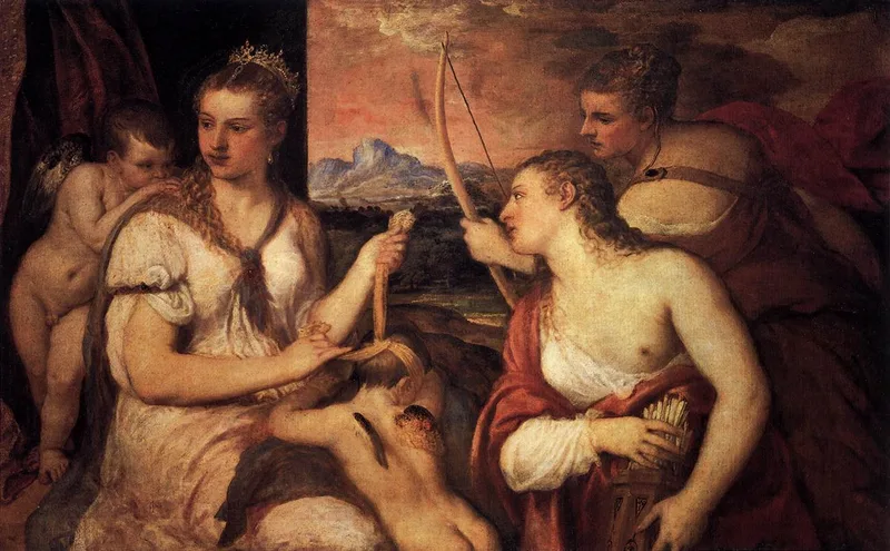 Vénus bandant les yeux de l'Amour