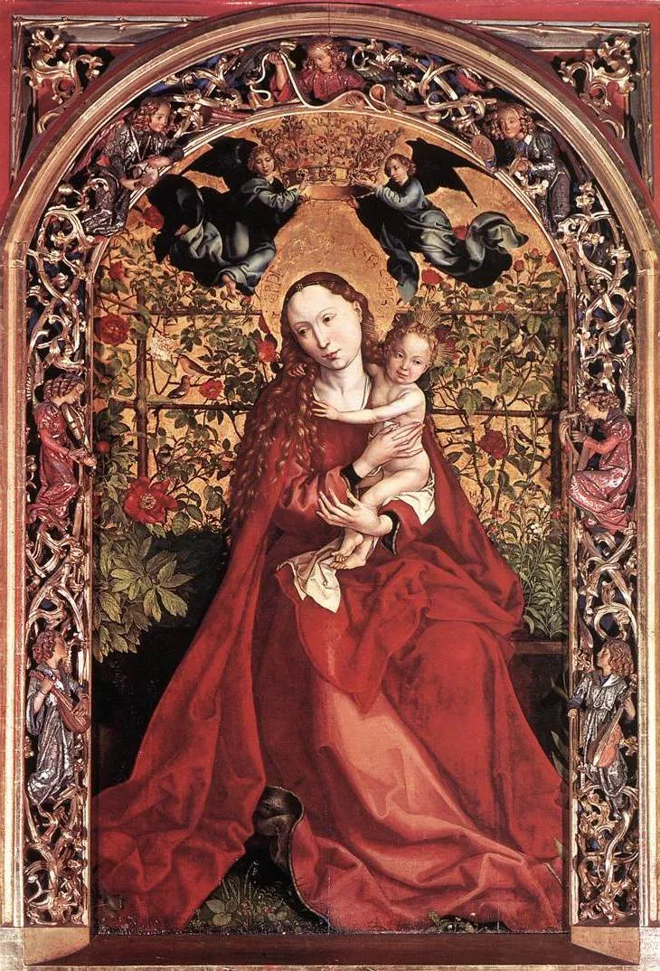 La Vierge au buisson de roses