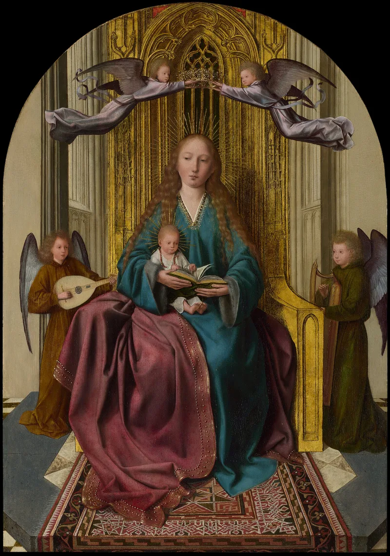 La Vierge à l'Enfant trônant avec quatre anges