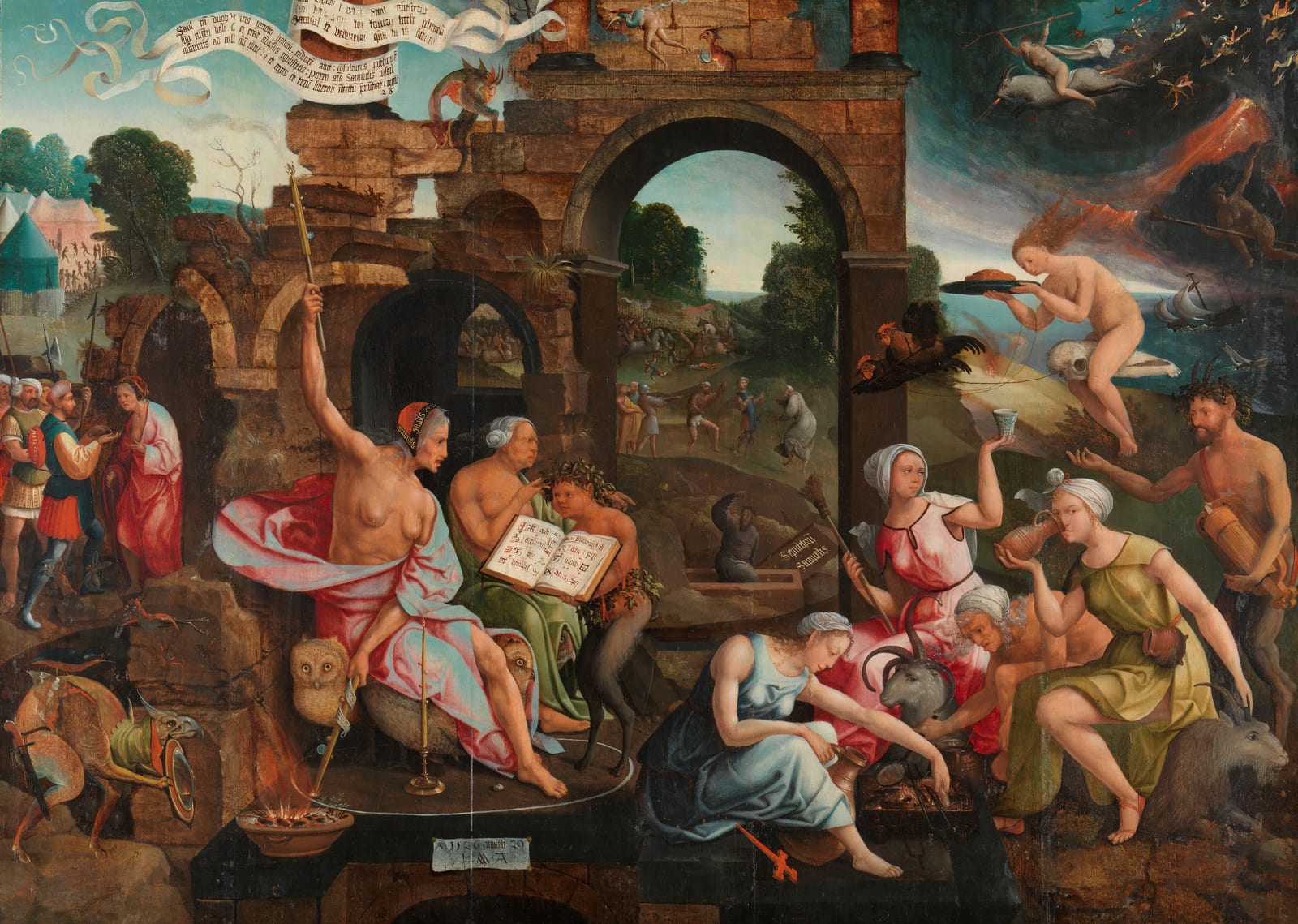 Saul en de heks van Endor van Jacob Cornelisz. van Oostsanen