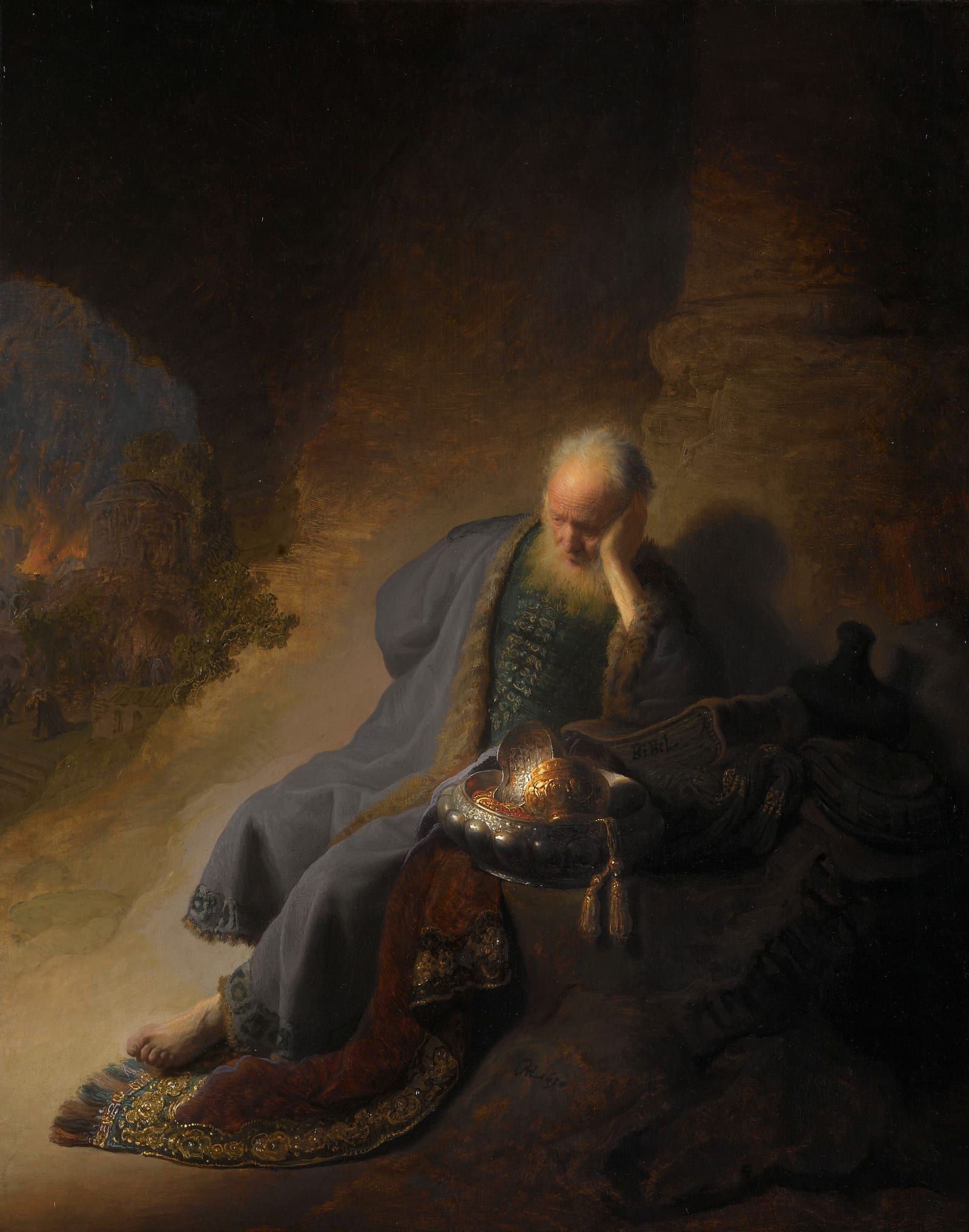 Le Prophète Jérémie pleurant la destruction de Jérusalem — Rembrandt (1630)