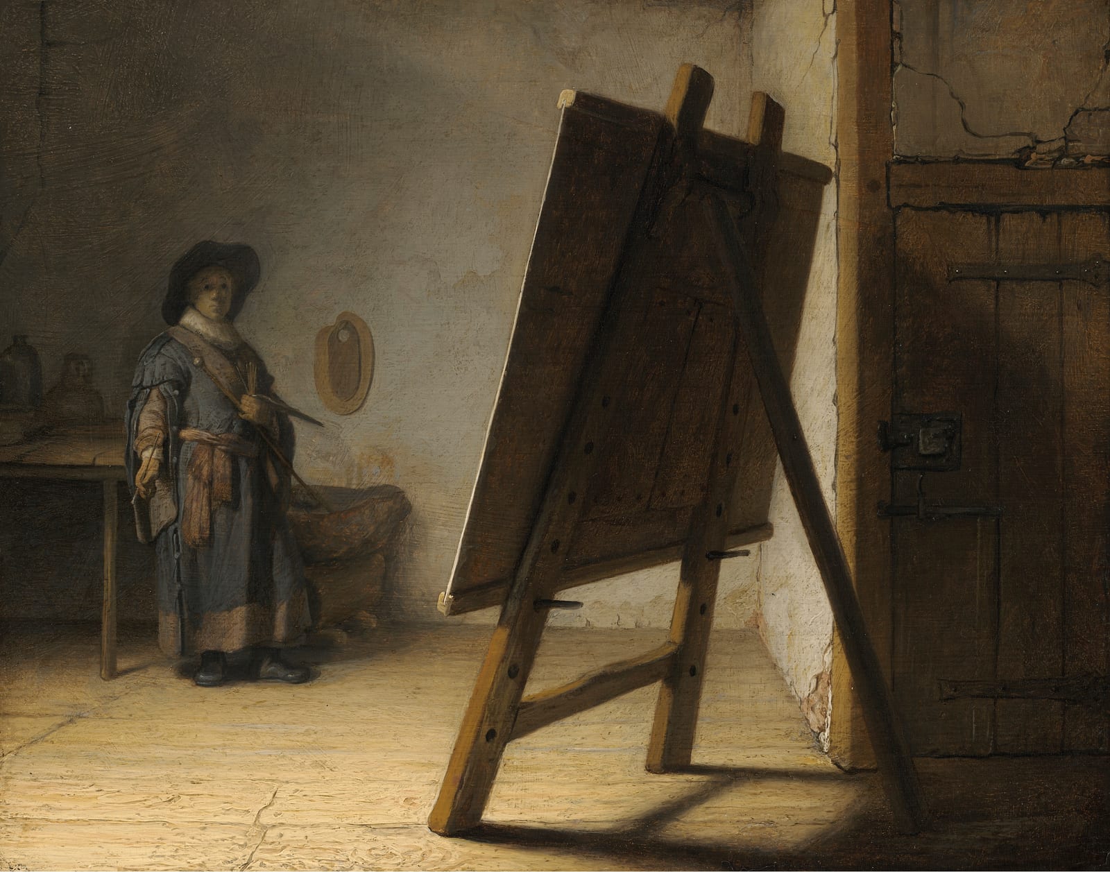 Le Peintre dans son atelier — Rembrandt (vers 1628)