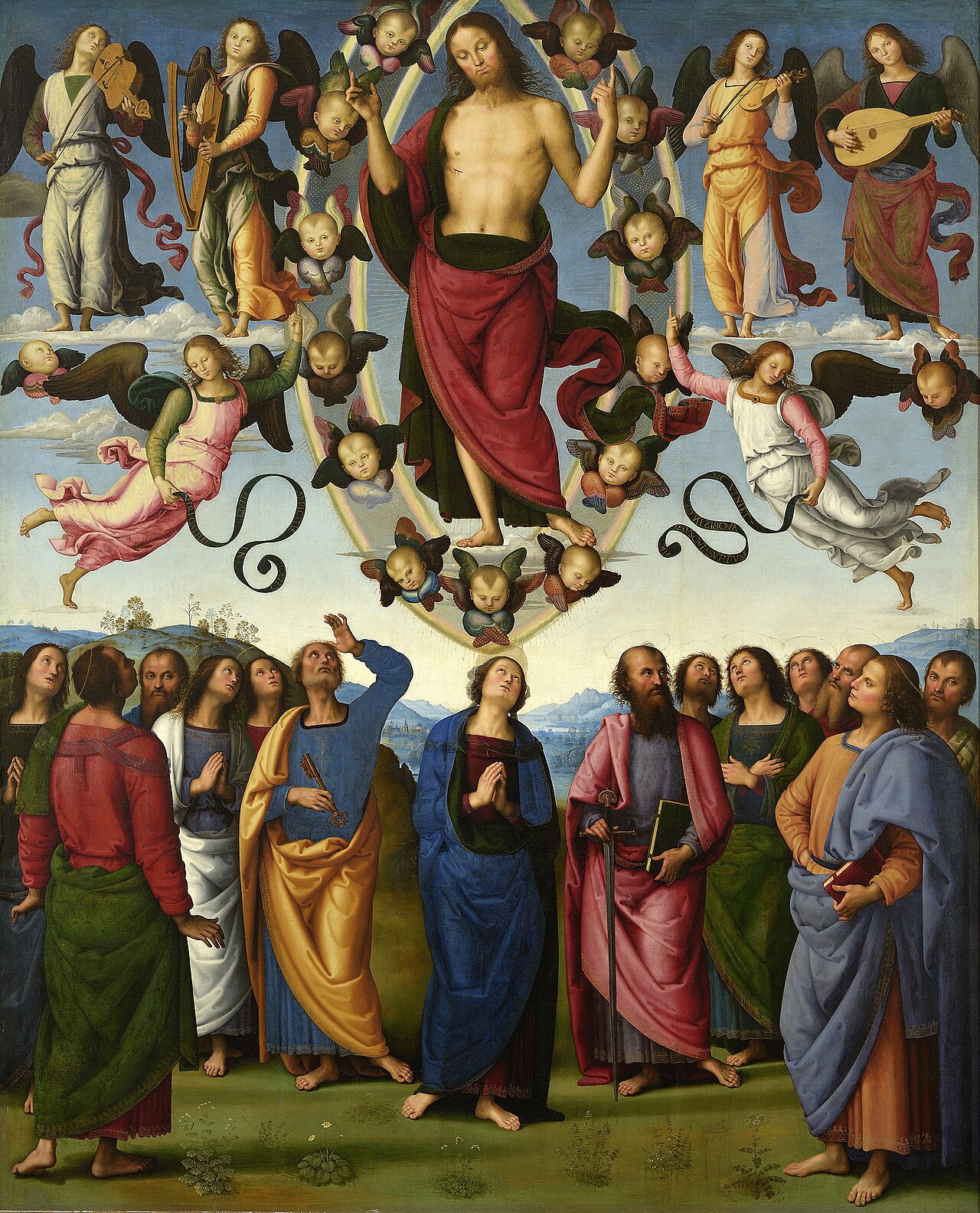 L'Ascension du Christ en présence de la Vierge et des apôtres (du Polyptyque de Saint-Pierre de Pérouse)